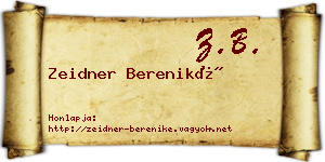 Zeidner Bereniké névjegykártya